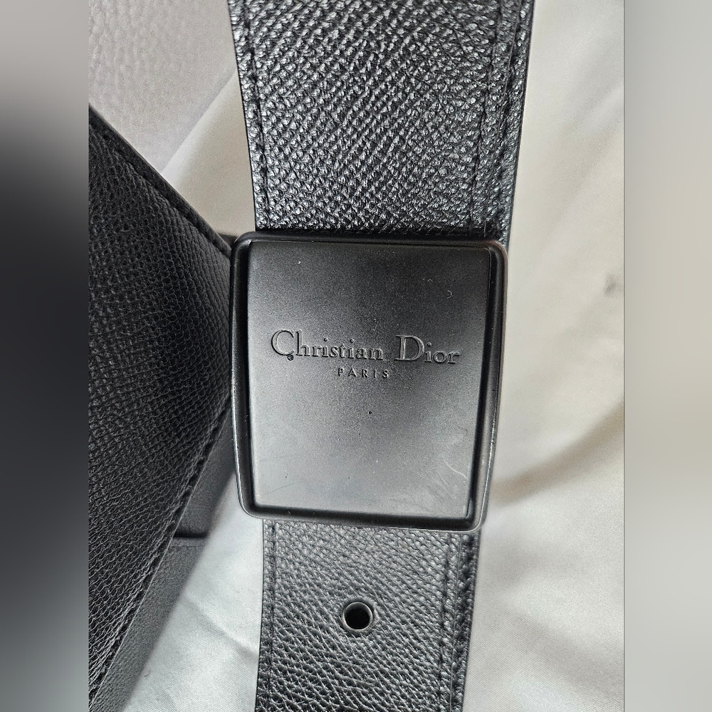 AUTH CHRISTIAN DIOR Montaigne Box Black Grained Calf Leather Bag - Picture 13 of 14